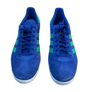 Adidas Men's Blue and Green Gazelle Suede Sneakers